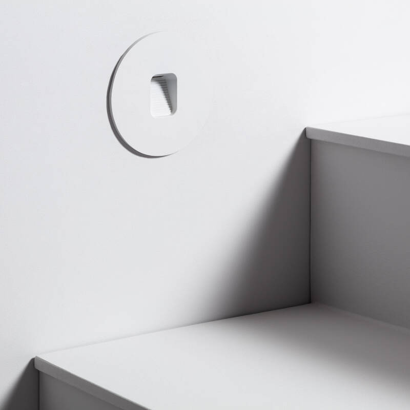 Imagen de Baliza Exterior LED 2W Empotrable Pared Circular Blanco Grasset