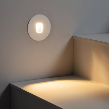 Imagen de Baliza Exterior LED 2W Empotrable Pared Circular Blanco Grasset