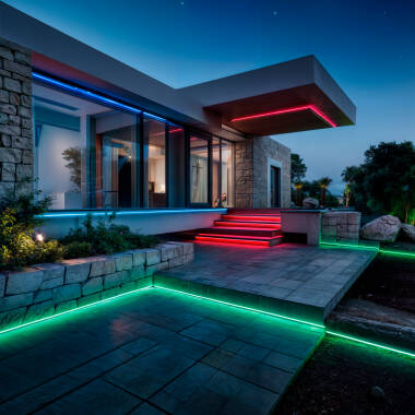Imagem de Fita LED Exterior Solar 24V DC SMD2835 30 LED/m 15m IP65 Largura 12 mm Corte 100 cm