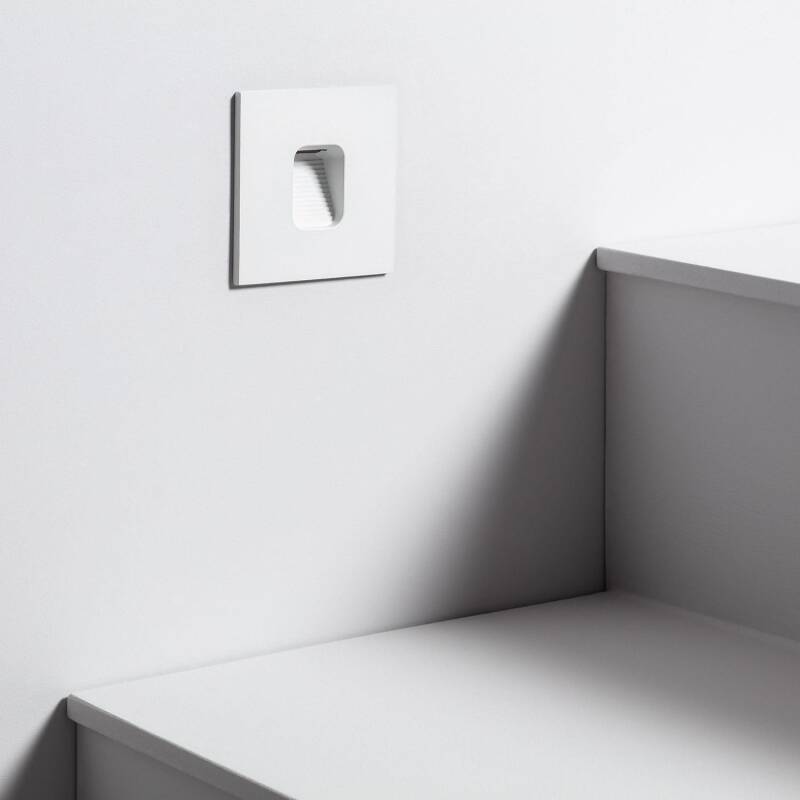 Imagen de Baliza Exterior LED 2W Empotrable Pared Cuadrado Blanco Grasset