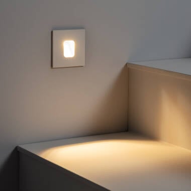 Imagen de Baliza Exterior LED 2W Empotrable Aluminio Pared Cuadrado Blanco Olite