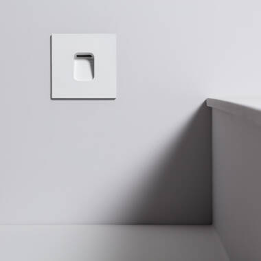 Imagen de Baliza Exterior LED 2W Empotrable Pared Cuadrado Blanco Grasset