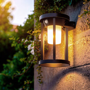Aplique de Pared Exterior Solar LED 2W Aluminio con Sensor de Movimiento Eneko
