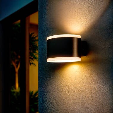 Imagen de Aplique de Pared Exterior LED 15W Iluminación Rectangular Aluminio Negro Bertol