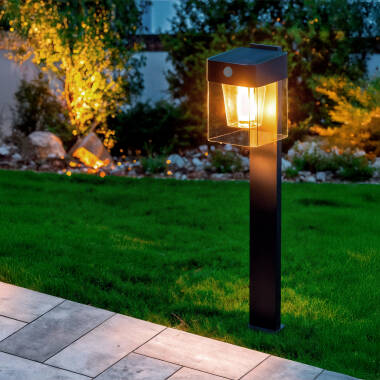 Imagem de Baliza de Pé Exterior Solar LED 1,5W 46cm Alumínio com Sensor de Movimento Efren Square