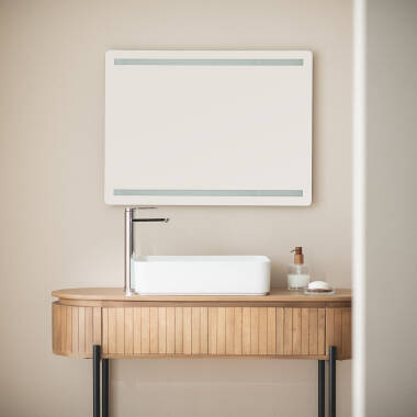 Imagem de Espelho Casas de Banho com Luz LED e Anti-embaçante 60x80 cm Tahiti