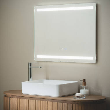 Imagem de Espelho Casas de Banho com Luz LED e Anti-embaçante 60x80 cm Tahiti
