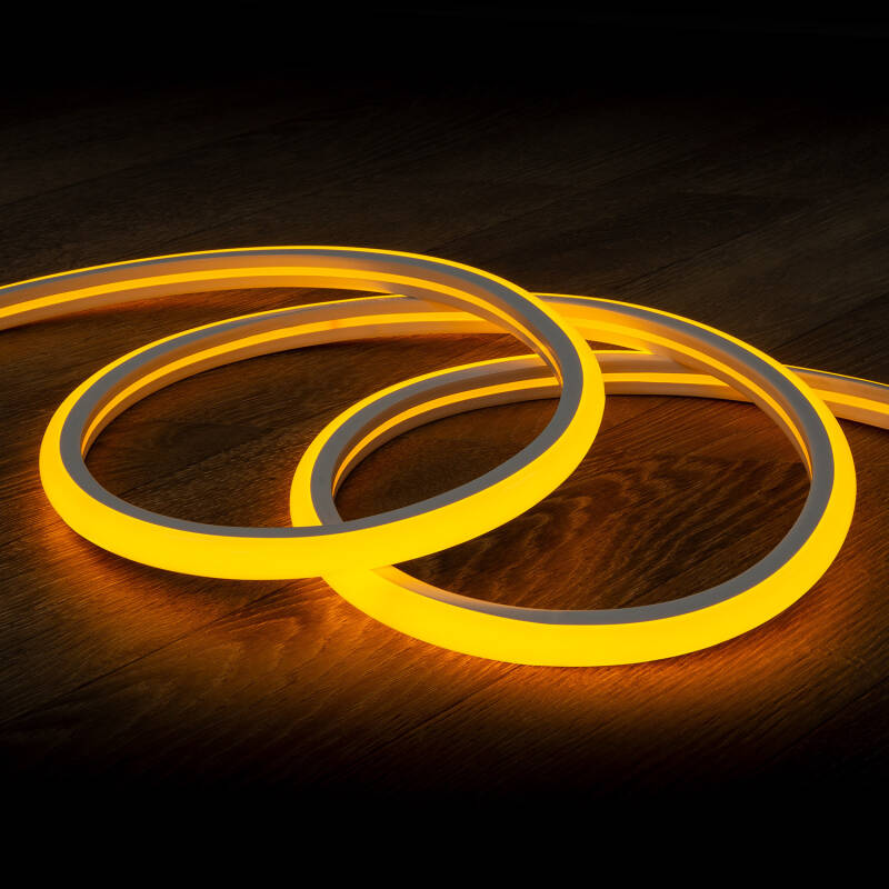 Imagem de Fita Neon LED 7.5 W/m Regulável 220V AC 120 LED/m Semicircular 180º Amarela IP67 à Medida Corte a cada 100 cm 