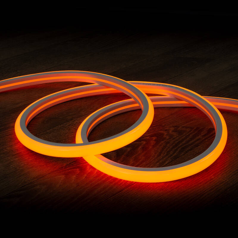 Imagem de Fita Neon LED 7.5 W/m Regulável 220V AC 120 LED/m Semicircular 180º Laranja IP67 à Medida Corte a cada 100 cm 
