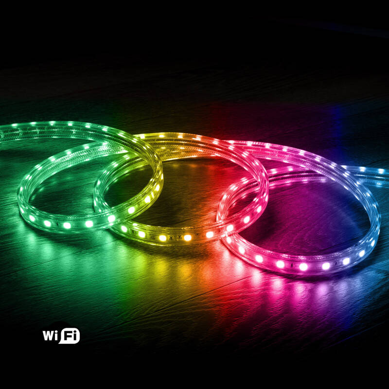 Imagem de Fita LED RGB Wifi 220V AC 60 LED/m IP65 à Medida Largura 16mm Corte cada 100cm