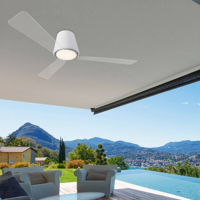 Imagem de Ventoinha de Teto Silenciosa Garbí Branca 132cm Motor DC LEDS-C4 30-5378-14-F9