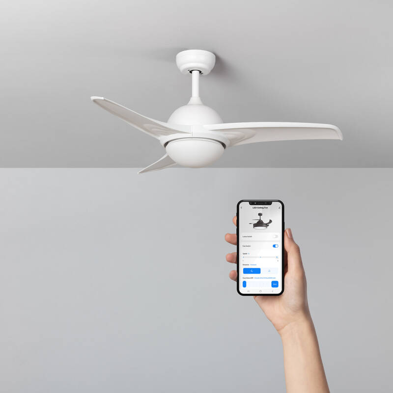Imagem de Ventoinha de Teto Silenciosa Aran Branca 107cm Motor DC WiFi