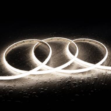 Fita LED Regulável 220V W COB Autorectificada 260 LED/m 15W/m 1350lm/m SILICONE FLEX Largura 10mm IP65 Corte 5cm à Medida