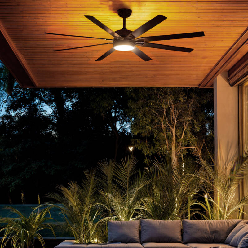 Imagem de Ventoinha de Teto Silenciosa Hydra Preto 165cm Motor DC