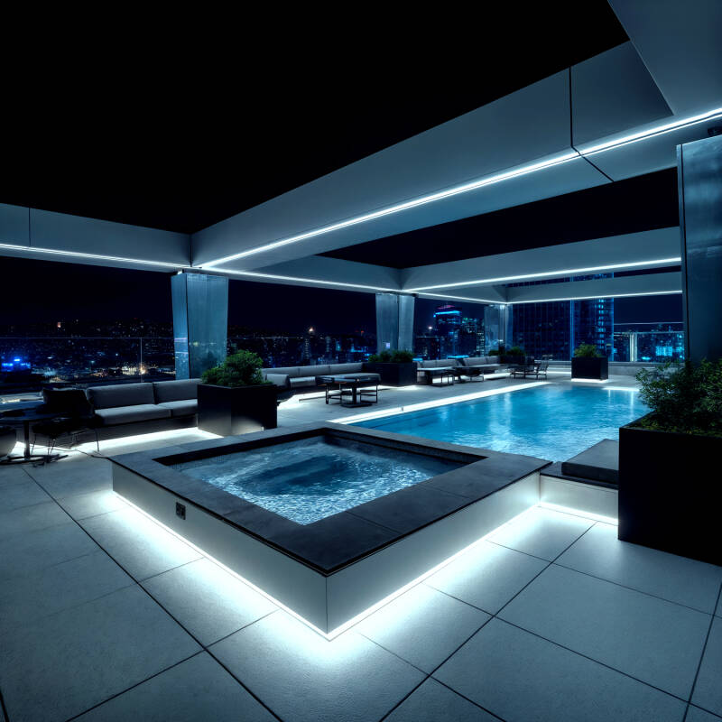 Imagen de Tira LED Neón Regulable 220V BOBINA 50m Blanco Frío Semicircular 180 7.5W/m Corte 100cm IP67