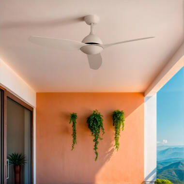 Ventoinha de Teto Silenciosa Woolworth Branco 127cm Motor DC para Exterior