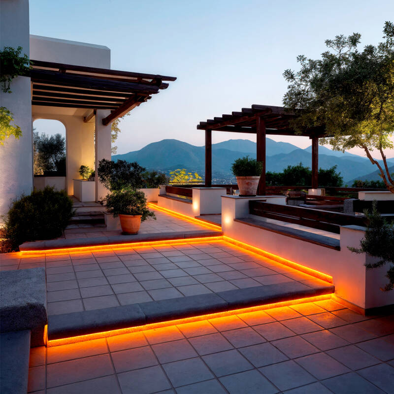 Imagem de Rolo Neon LED 7,5 W/m Regulável 220V AC 120 LED/m 50m Semicircular 180º Laranja IP67 Corte Cada 100 cm