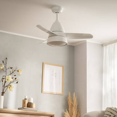 Ventilador de Techo Silencioso Industrial Blanco 91cm Motor DC