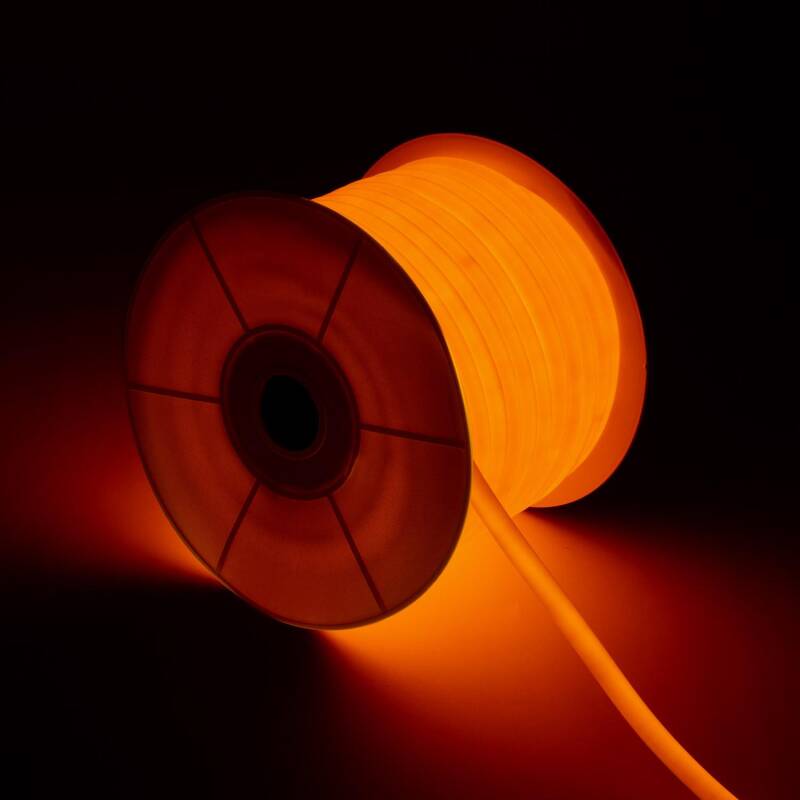 Imagem de Rolo Neon LED Regulável 220V AC 120 LED/m 50 m Circular 360 Laranja IP67 a Medida Corte a cada 100 cm