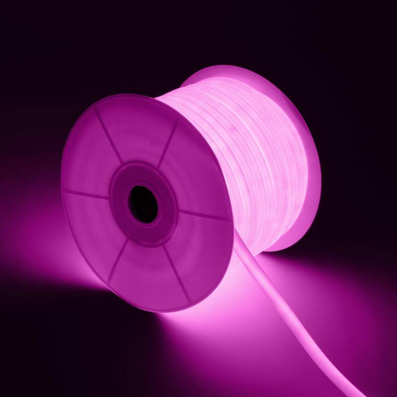 Imagem de Fita LED Neon Regulável 220V ROLO 50m Rosa Circular 360 9W/m Corte 100cm IP67