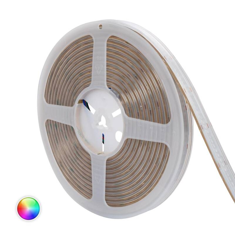 Imagem de Fita LED RGB 24V DC COB 256 LED/m 5m IP65 Largura 10mm Corte 3 cm