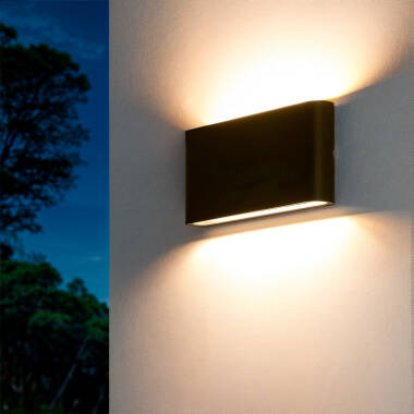 Aplique de Pared Exterior LED 12W Aluminio Rectangular Iluminación Doble Cara Luming Negro