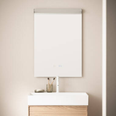 Espelho Casas de Banho com Luz LED e Anti-embaçante 85x60 cm Jannada