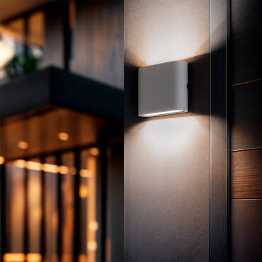 Fotografía del producto: Aplique de Pared Exterior LED 6W Aluminio Cuadrado Iluminación Doble Cara Luming Blanco