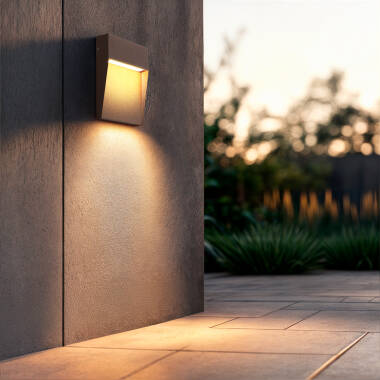 Aplique de Pared Exterior LED 6.5W Blanco Seleccionable Superficie Cuadrado Jade