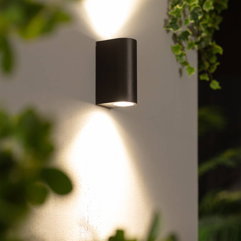 Aplique de Pared Exterior Iluminación Doble Cara Gala Negro