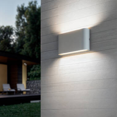 Aplique de Parede Exterior LED 12W Alumínio Retangular Iluminação Dupla Luming Branco