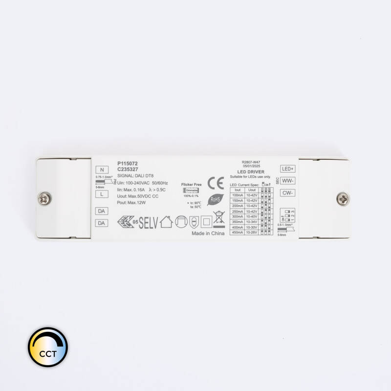 Imagen de Driver Regulable DALI CCT 10-42V DC 100-450mA 12W 