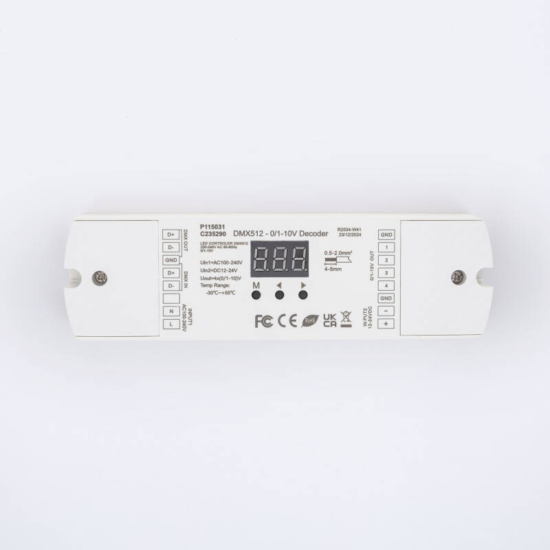 Imagen de Convertidor DMX512 a 0/1-10V 4 Canales