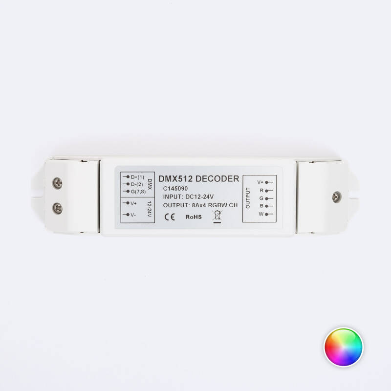 Imagen de Controlador RGBW DMX512 Decoder 4 Canales