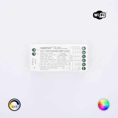 Controlador Regulador LED RGB/RGBW/RGBWW 12/24V DC MiBoxer FUT037W+