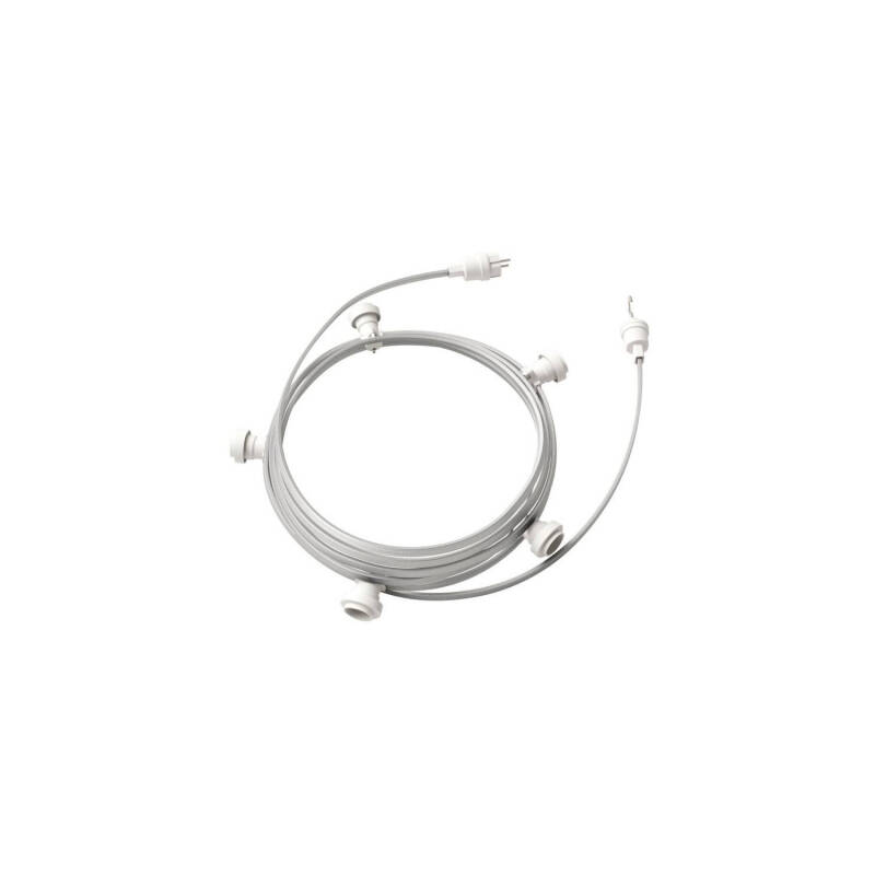 Imagen de Guirnalda Exterior Lumet System 7.5m con 5 Portalámparas E27 Blanco Creative-Cables CATE27B075