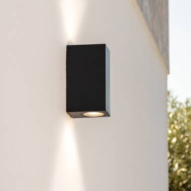 Aplique de Pared Exterior Aluminio Iluminación Doble Cara Negro Miseno