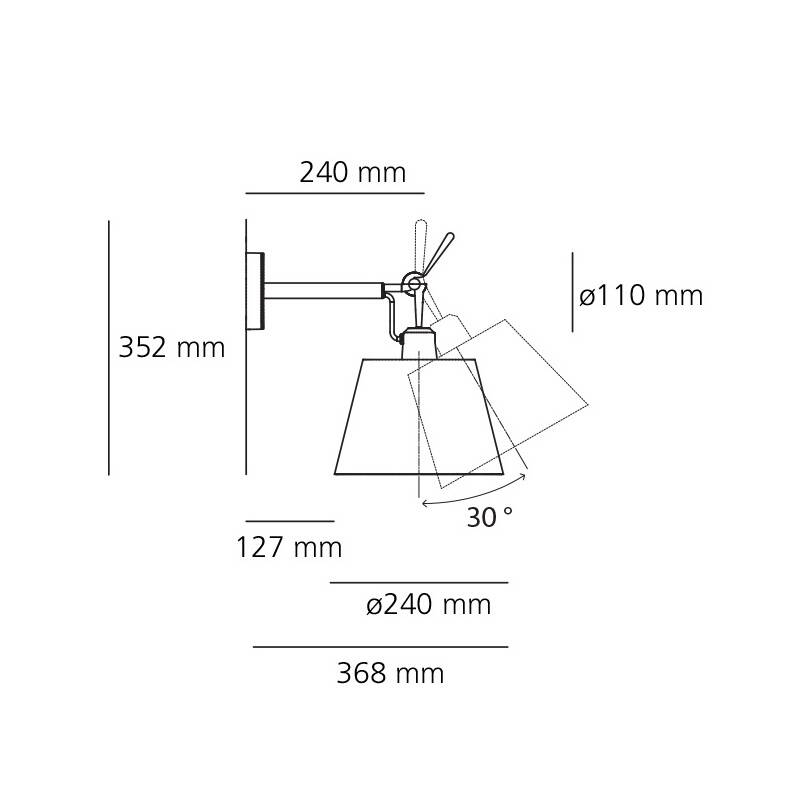 Imagem de Candeeiro de Parede Tolomeo Diffusore ARTEMIDE