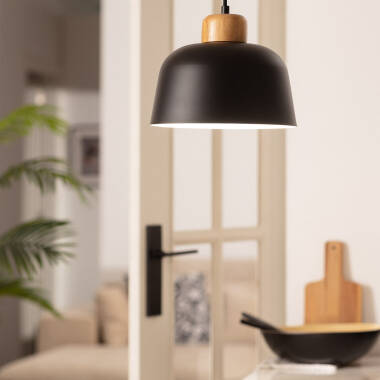 Lámpara Colgante Metal y Madera Wawak