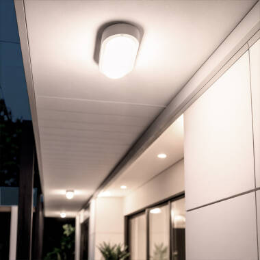 Plafon LED 15W Oval para Exterior 85x173 mm IP65 Hublot White