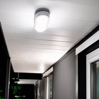 Plafón LED 15W Oval para Exterior 85x173 mm IP65 Hublot White