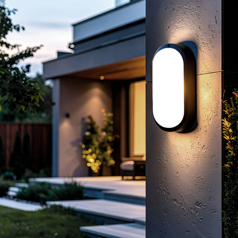 Imagem de Plafon LED 15W Oval para Exterior 85x173 mm IP65 Hublot Black