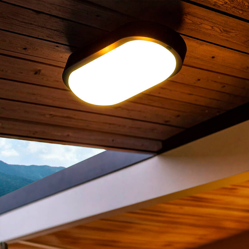 Imagen de Plafón LED 25W Oval para Exterior 96x198 mm IP65 Hublot Black