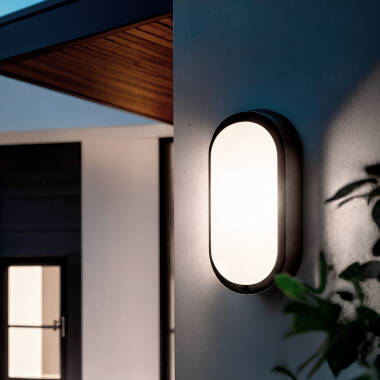 Plafón LED 25W Oval para Exterior 96x198 mm IP65 Hublot Black