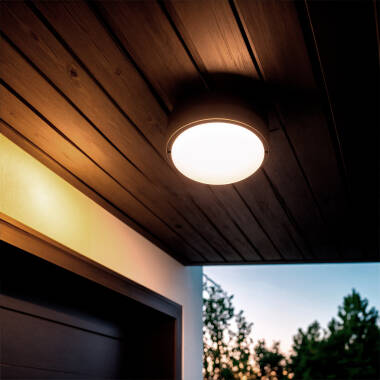 Plafon 25W LED Circular para Exterior Ø175 mm IP65 Hublot Black