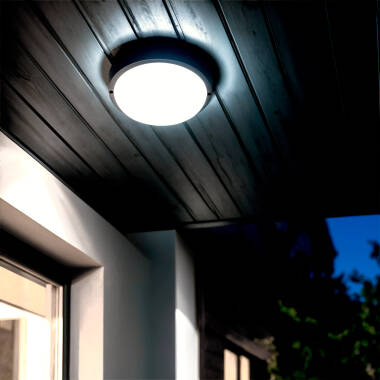 Plafón LED 25W Circular para Exterior Ø175 mm IP65 Hublot Black