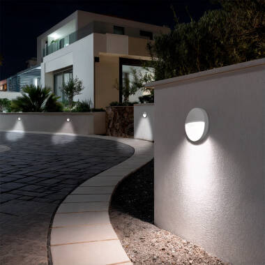 Imagem de Aplique de Parede Exterior LED 3W CCT Seleccionável Superfície Circular Jade