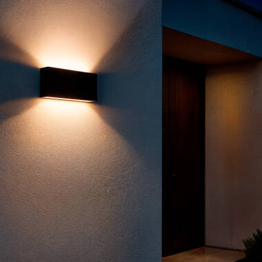 Aplique de Parede Exterior LED 10W Iluminação Dupla Cara Retangular Preto Kaira