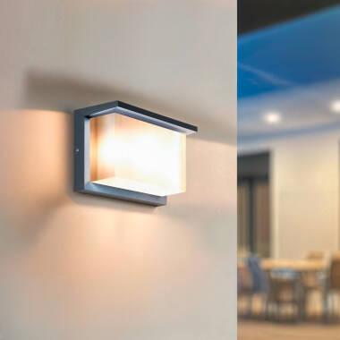 Aplique de Parede Exterior LED 12W Alumínio CCT Selecionável Duplo Difusor Valorian