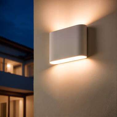 Aplique de Pared Exterior LED 6W Iluminación Doble Cara Cuadrado Blanco Zeus